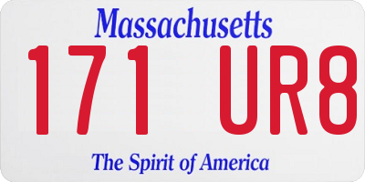 MA license plate 171UR8