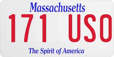 MA license plate 171US0