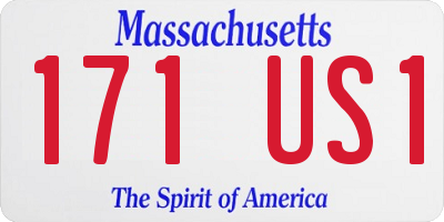 MA license plate 171US1