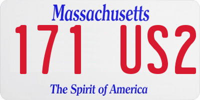 MA license plate 171US2