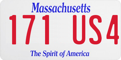 MA license plate 171US4