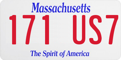 MA license plate 171US7