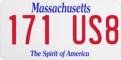 MA license plate 171US8