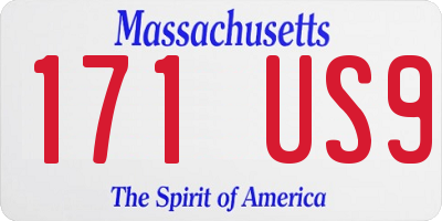 MA license plate 171US9