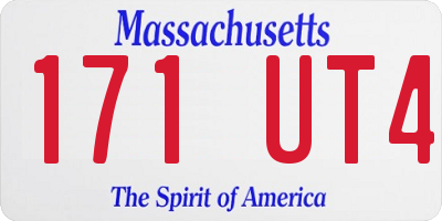 MA license plate 171UT4