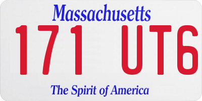 MA license plate 171UT6