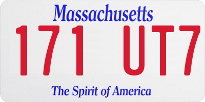 MA license plate 171UT7
