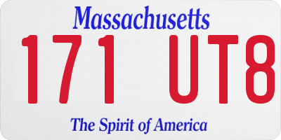 MA license plate 171UT8