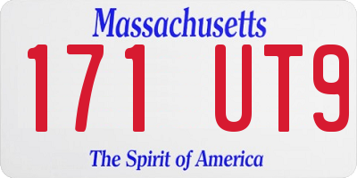 MA license plate 171UT9