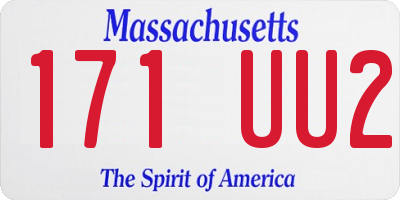 MA license plate 171UU2