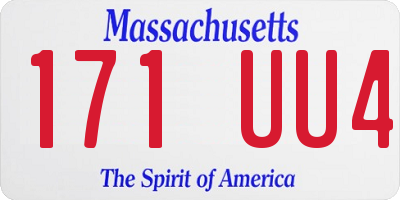 MA license plate 171UU4