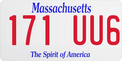 MA license plate 171UU6