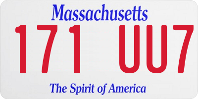 MA license plate 171UU7