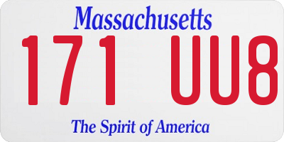 MA license plate 171UU8