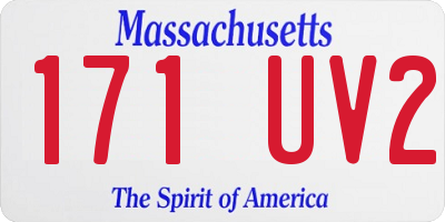 MA license plate 171UV2