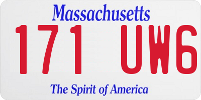 MA license plate 171UW6