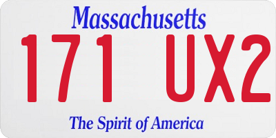 MA license plate 171UX2