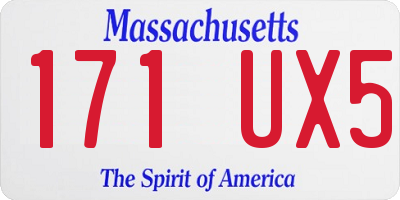 MA license plate 171UX5