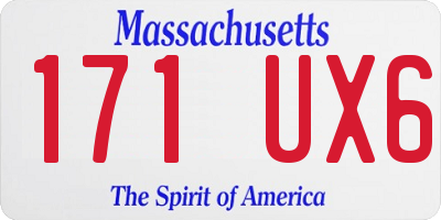 MA license plate 171UX6