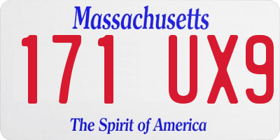 MA license plate 171UX9
