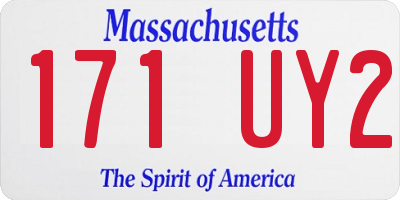 MA license plate 171UY2