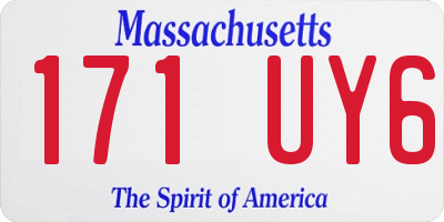 MA license plate 171UY6