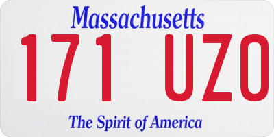 MA license plate 171UZ0