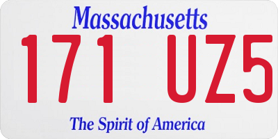 MA license plate 171UZ5
