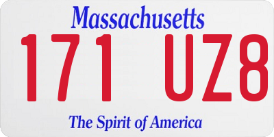 MA license plate 171UZ8