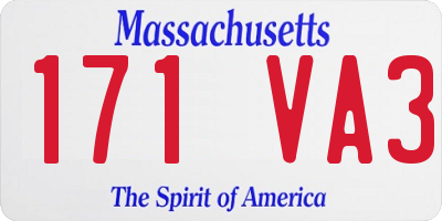 MA license plate 171VA3