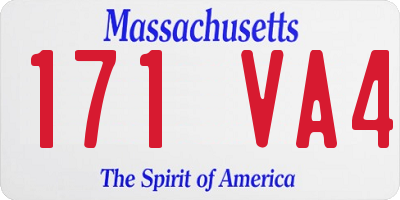 MA license plate 171VA4