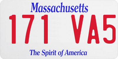 MA license plate 171VA5