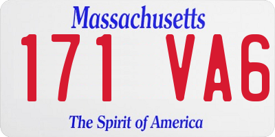 MA license plate 171VA6