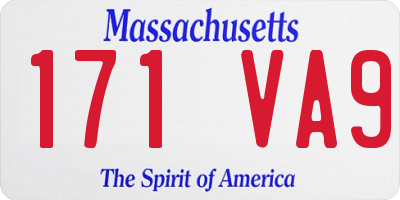 MA license plate 171VA9