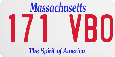 MA license plate 171VB0
