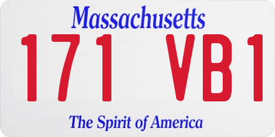 MA license plate 171VB1