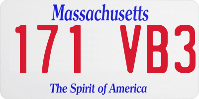 MA license plate 171VB3