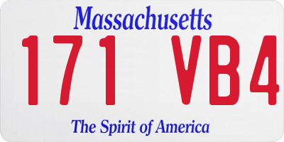 MA license plate 171VB4