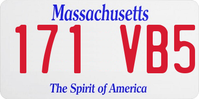 MA license plate 171VB5
