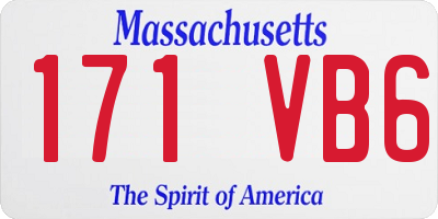 MA license plate 171VB6
