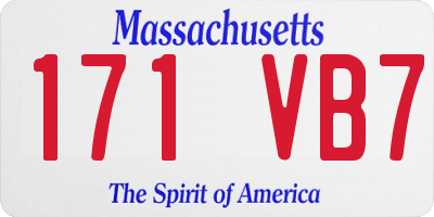 MA license plate 171VB7