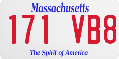 MA license plate 171VB8