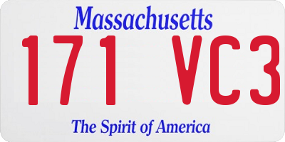 MA license plate 171VC3