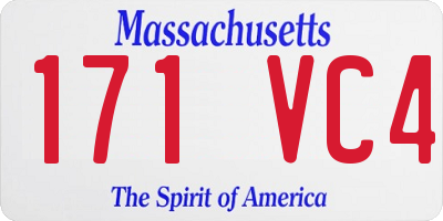 MA license plate 171VC4