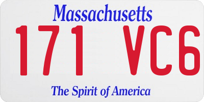 MA license plate 171VC6