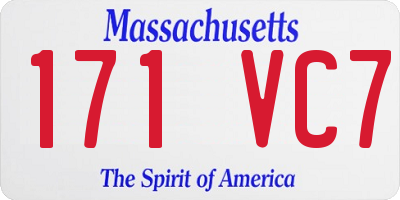 MA license plate 171VC7