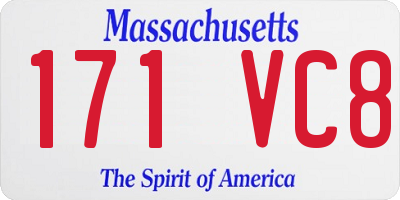 MA license plate 171VC8