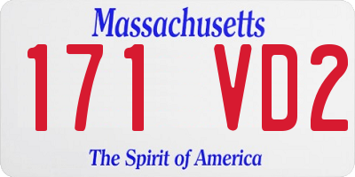 MA license plate 171VD2
