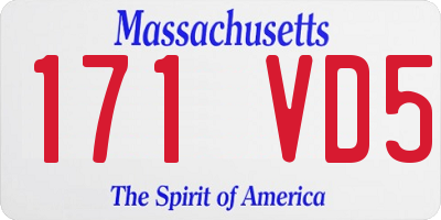 MA license plate 171VD5