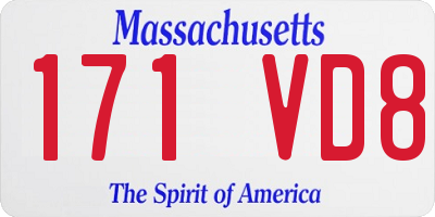 MA license plate 171VD8